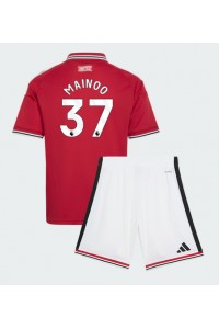 Manchester United Kobbie Mainoo #37 Babyklær Hjemme Fotballdrakt til barn 2026-27 Korte ermer (+ Korte bukser)